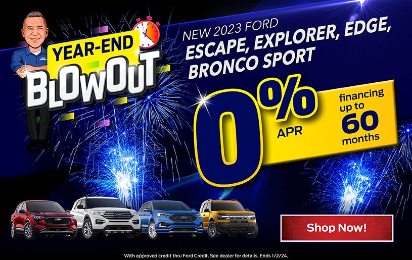 60 months on new 2023 Ford Escape, Explorer, Edge & Bronco Sport!
