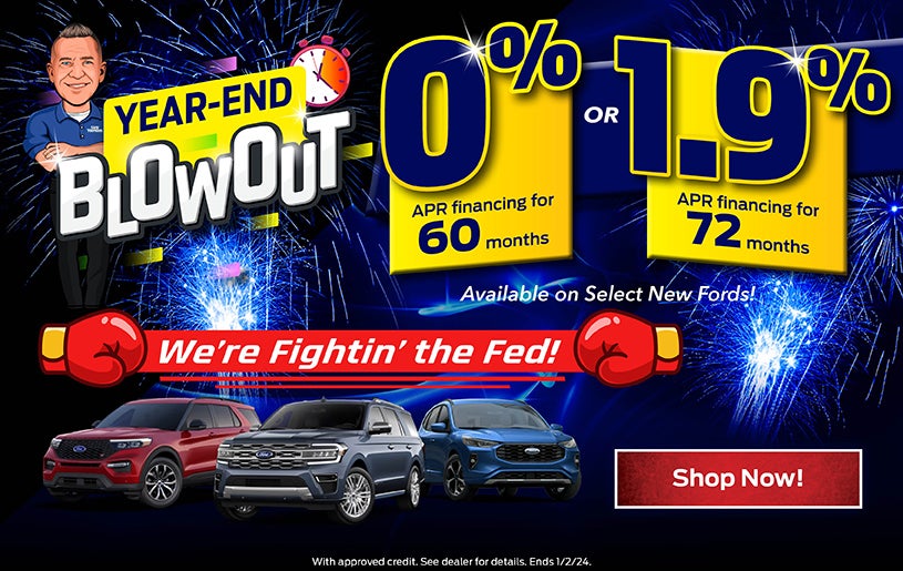 0% Financing on select New Fords
